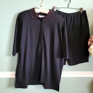 CR & Me Black Stretchy Short Set